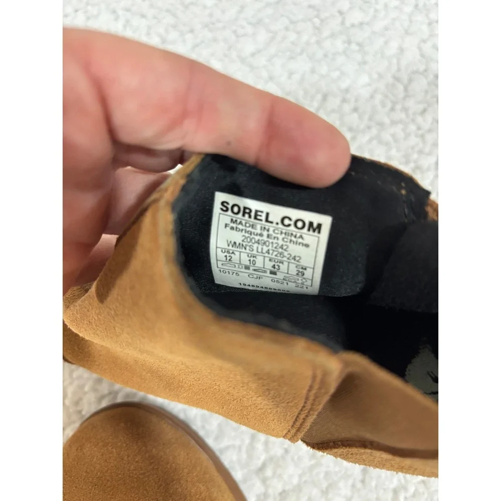 Sorel Womens 12 Brown Suede Wedge Ankle Bootie Everyday Comfort Casual Boho